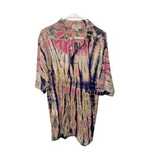 Vintage Fairway Blues Tie Dye Golf Polo Shirt Size XL